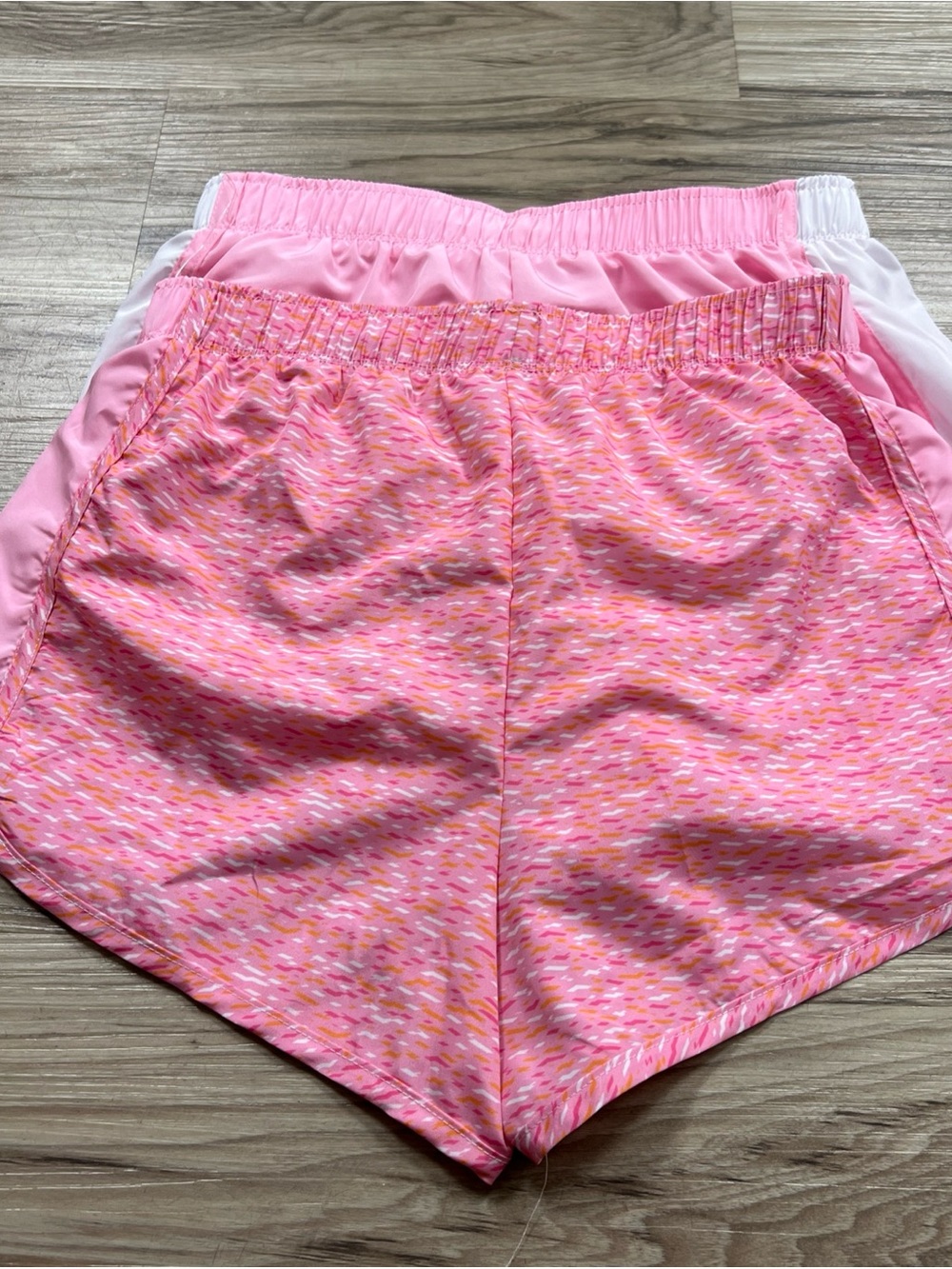 New Balance 2 Pack Lined Running/Gym Shorts Pink/White Girls Large(14/16) NWOT